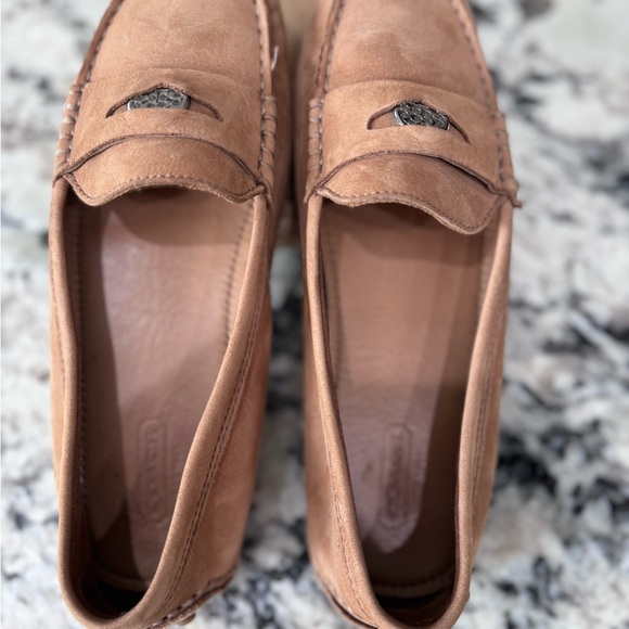 Coach Nicola Suede Driving Loafers Tan - Picture 9 of 9